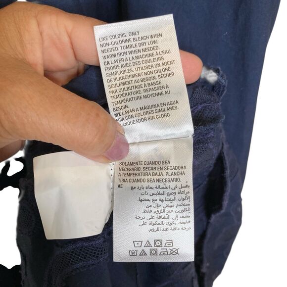 On 34th Women's Plus Size 0X Cotton Embroidered A-Line Maxi Dress, Intrepid Blue - Picture 12 of 15